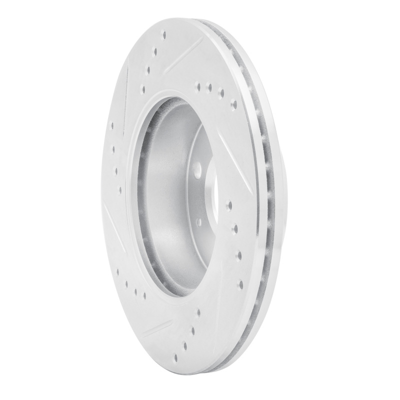 Dodge Verna Brake Rotor (1) - Front Right - DFC - Drilled & Slotted - Silver - `03-`06