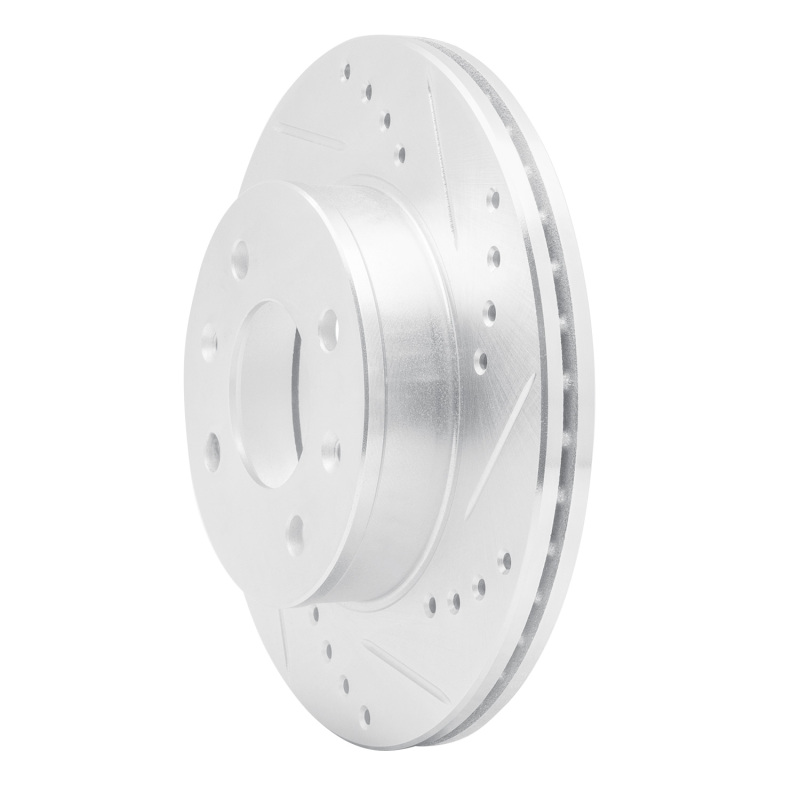 Dodge Verna Brake Rotor (1) - Front Right - DFC - Drilled & Slotted - Silver - `03-`06