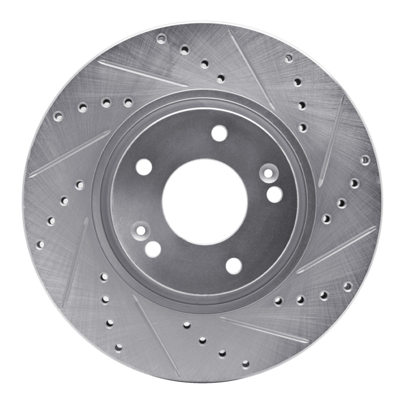 Hyundai Creta Brake Rotor (1) - Front Right - DFC - Drilled & Slotted - Silver - `05-`24