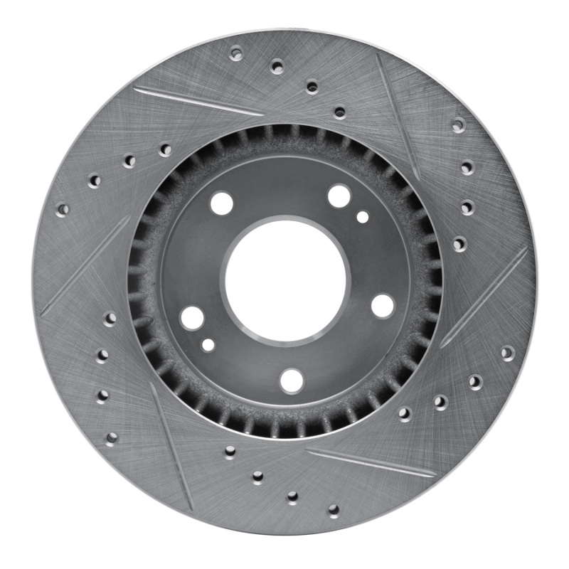 Hyundai Elantra Brake Rotor (1) - Front Left - DFC - Drilled & Slotted - Silver - `07-`10