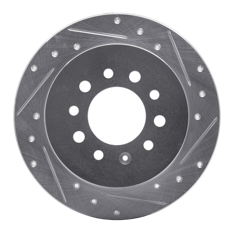 Hyundai Tiburon Brake Rotor (1) - Rear Right - DFC - Drilled & Slotted - Silver - `07-`08