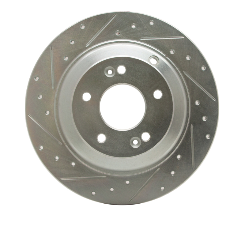 Hyundai Genesis Coupe Brake Rotor (1) - Rear Left - DFC - Drilled & Slotted - Silver - `10-`16