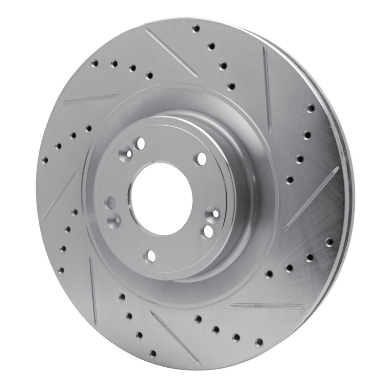Genesis G80 Brake Rotor (1) - Front Right - DFC - Drilled & Slotted - Silver - `11-`17