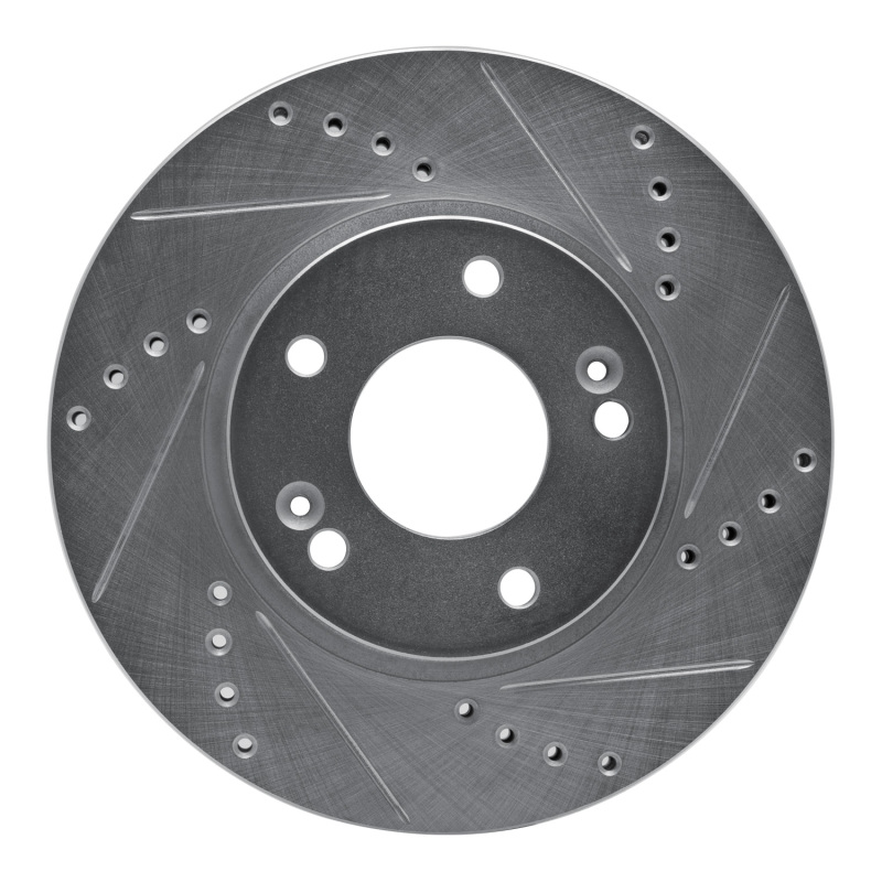 Hyundai Veloster Brake Rotor (1) - Front Right - DFC - Drilled & Slotted - Silver - `11-`25