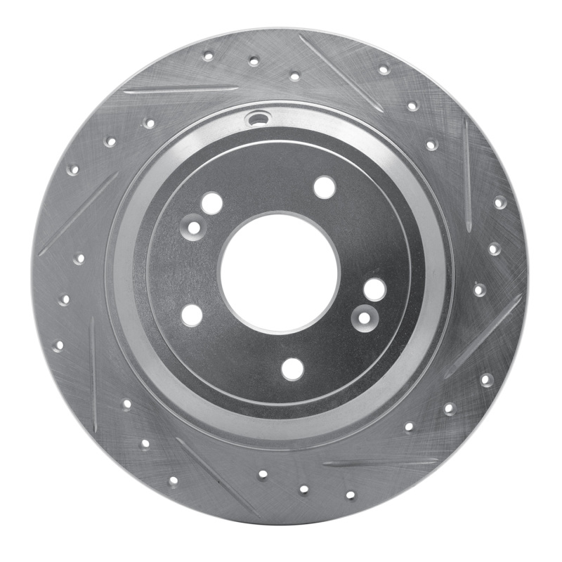 Genesis G80 Brake Rotor (1) - Rear Right - DFC - Drilled & Slotted - Silver - `09-`20