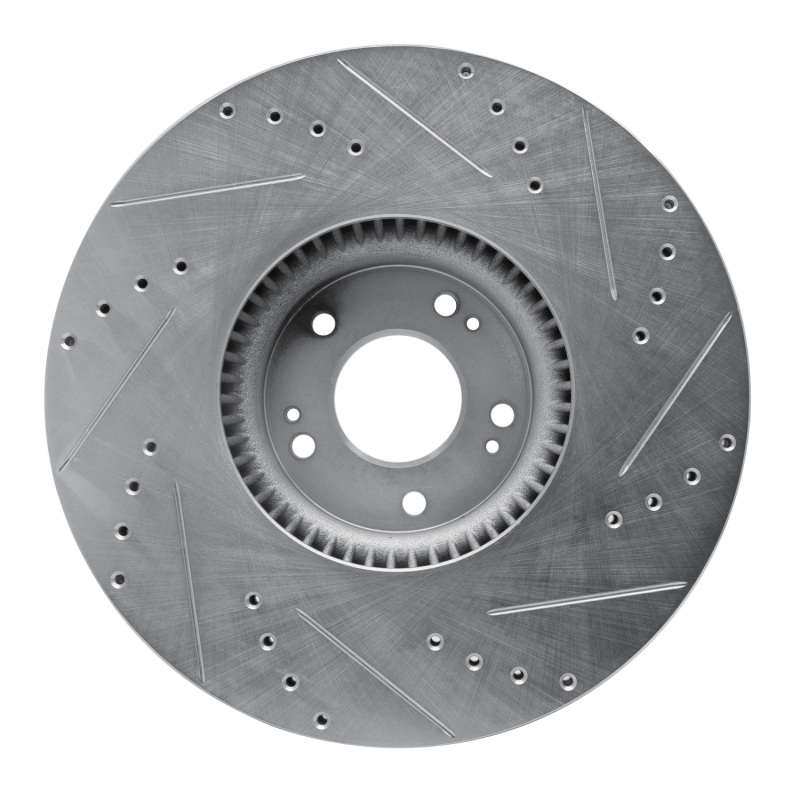 Genesis G80 Brake Rotor (1) - Front Left - DFC - Drilled & Slotted - Silver - `12-`17