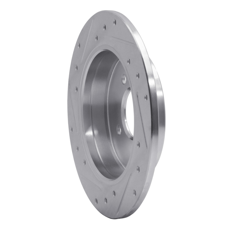 Dodge Attitude Brake Rotor (1) - Rear Right - DFC - Drilled & Slotted - Silver - `12-`25