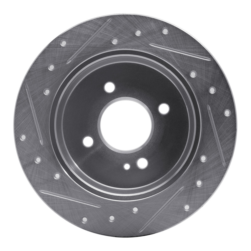 Dodge Attitude Brake Rotor (1) - Rear Right - DFC - Drilled & Slotted - Silver - `12-`25
