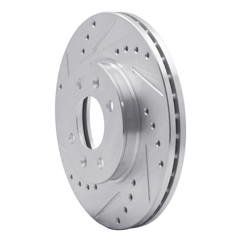 Dodge Attitude Brake Rotor (1) - Front Left - DFC - Drilled & Slotted - Silver - `12-`25