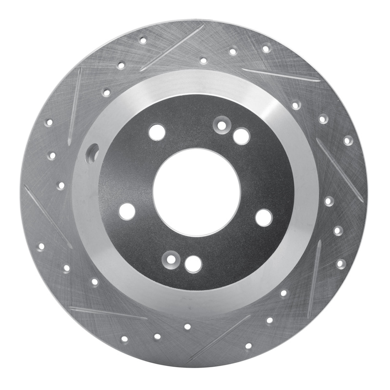 Hyundai Santa Fe Brake Rotor (1) - Rear Left - DFC - Drilled & Slotted - Silver - `10-`21