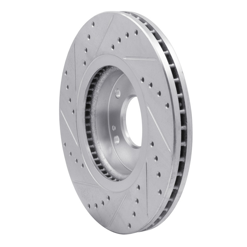 Hyundai Santa Fe Brake Rotor (1) - Front Right - DFC - Drilled & Slotted - Silver - `10-`13