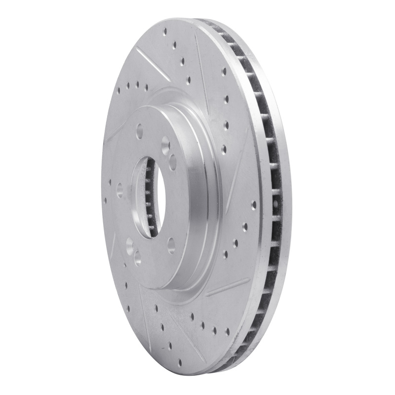 Hyundai Santa Fe Brake Rotor (1) - Front Right - DFC - Drilled & Slotted - Silver - `10-`13