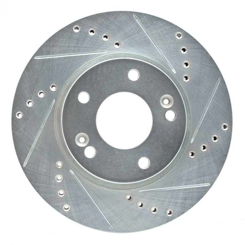 Hyundai Veloster Brake Rotor (1) - Front Right - DFC - Drilled & Slotted - Silver - `15-`25 Hyundai Veloster Brake Rotor (1) - Front Right - DFC - Drilled & Slotted - Silver - `15-`25