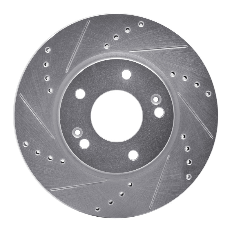 Hyundai Ioniq Brake Rotor (1) - Front Left - DFC - Drilled & Slotted - Silver - `17-`22