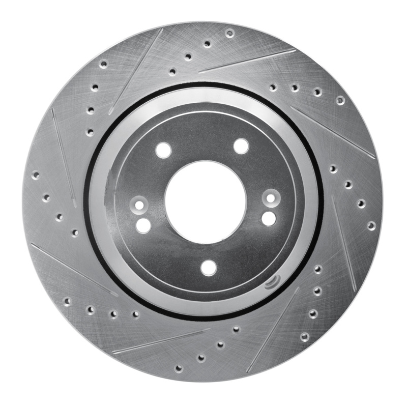 Genesis G80 Brake Rotor (1) - Rear Left - DFC - Drilled & Slotted - Silver - `18-`23