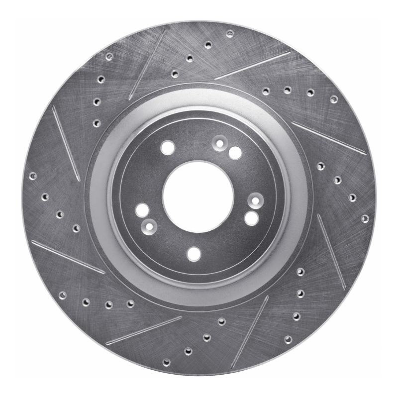 Genesis G80 Brake Rotor (1) - Front Left - DFC - Drilled & Slotted - Silver - `18-`20