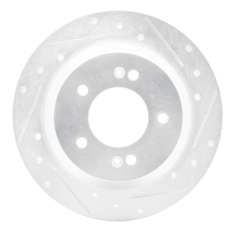 Hyundai Kona Brake Rotor (1) - Rear Right - DFC - Drilled & Slotted - Silver - `14-`23