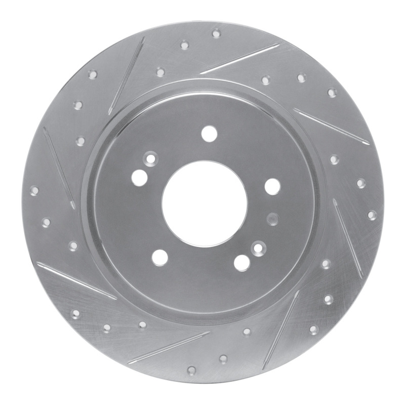 Hyundai Palisade Brake Rotor (1) - Rear Left - DFC - Drilled & Slotted - Silver - `19-`25