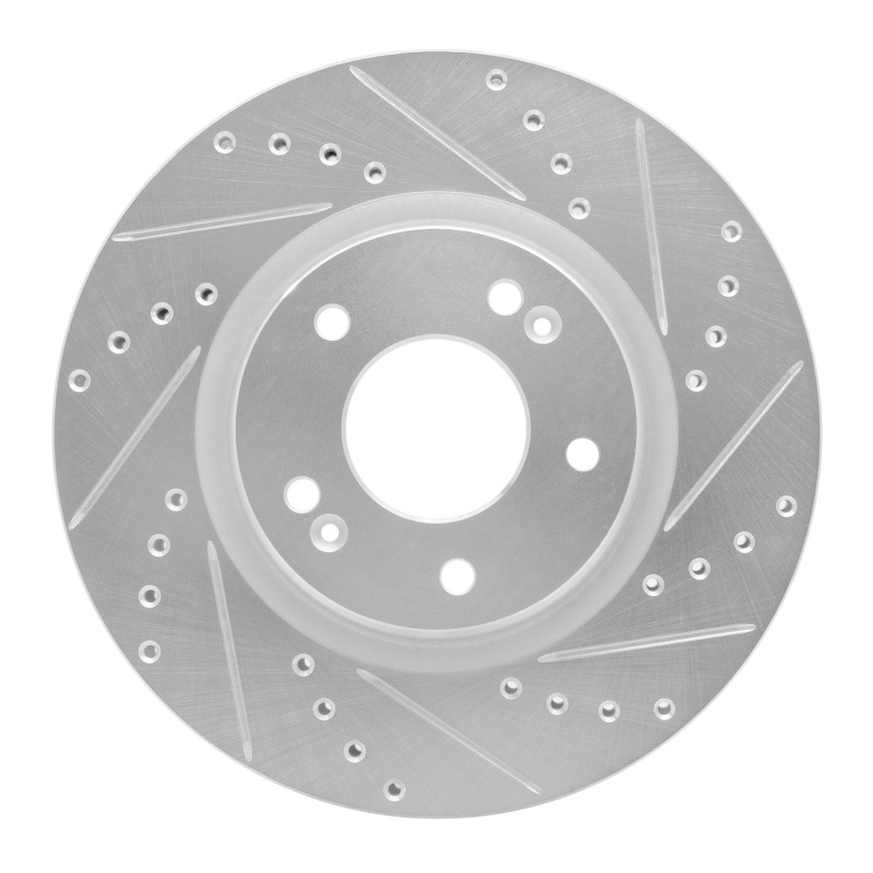 Hyundai Elantra Brake Rotor (1) - Front Right - DFC - Drilled & Slotted - Silver - `20-`25