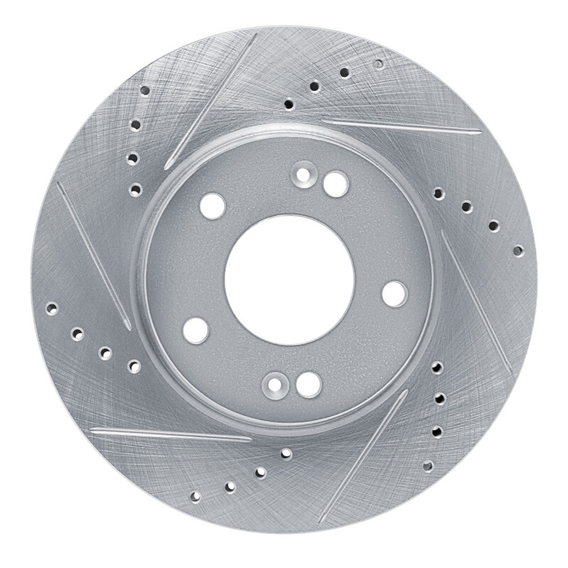 Hyundai Kona Brake Rotor (1) - Front Left - DFC - Drilled & Slotted - Silver - `21-`25