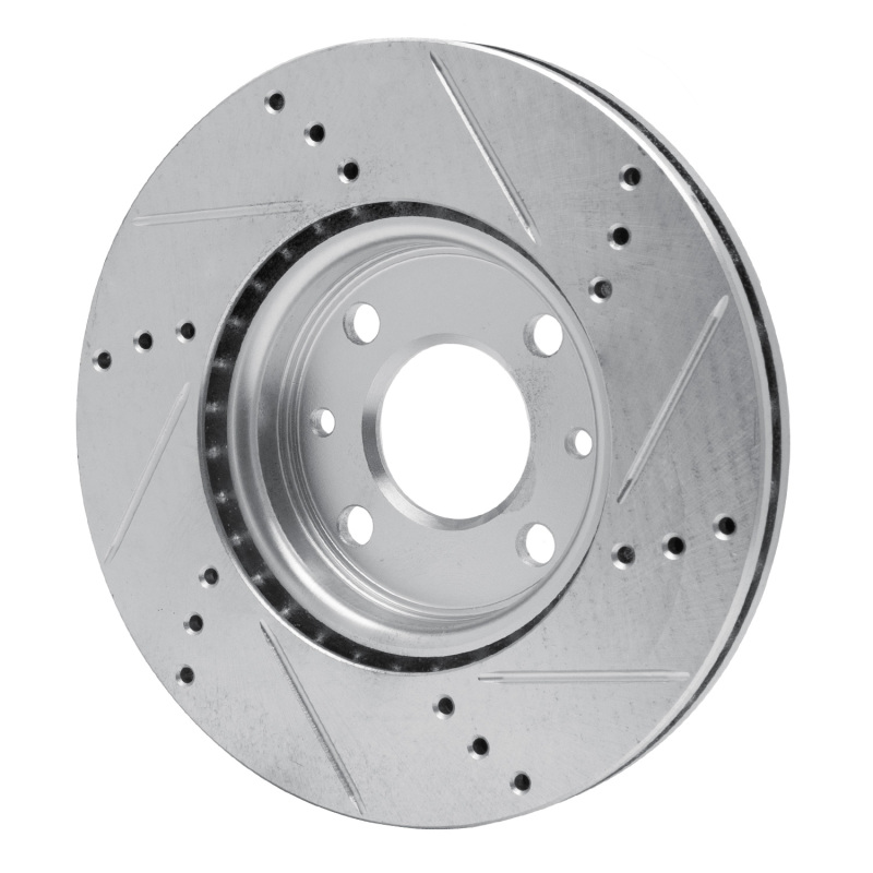 Dodge Vision Brake Rotor (1) - Front Left - DFC - Drilled & Slotted - Silver - `09-`19