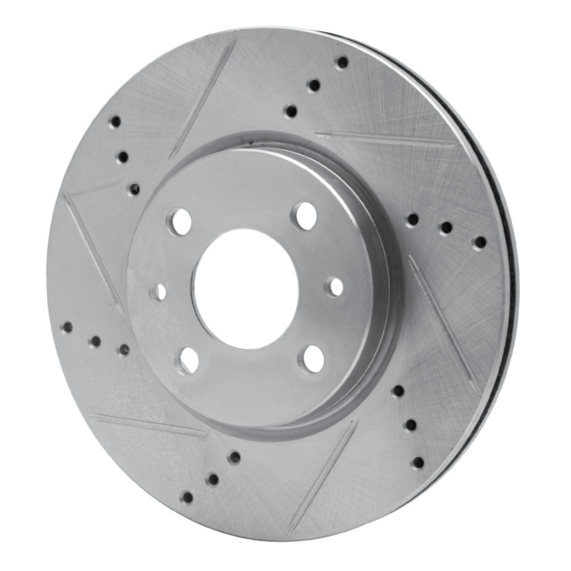 Dodge Vision Brake Rotor (1) - Front Left - DFC - Drilled & Slotted - Silver - `09-`19