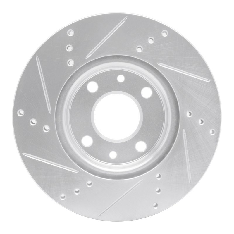 Dodge Vision Brake Rotor (1) - Front Right - DFC - Drilled & Slotted - Silver - `09-`19