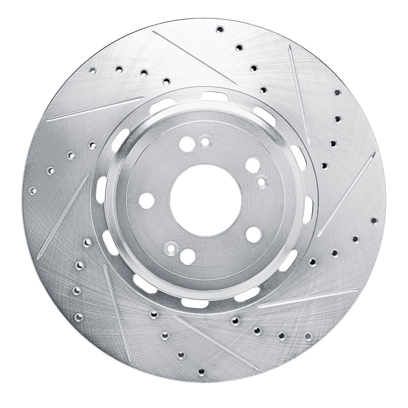 Genesis GV60 Brake Rotor (1) - Front Right - DFC - Drilled & Slotted - Silver - `21-`26