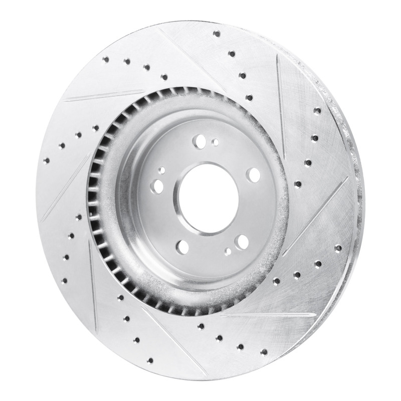Genesis G80 Brake Rotor (1) - Front Left - DFC - Drilled & Slotted - Silver - `21-`25