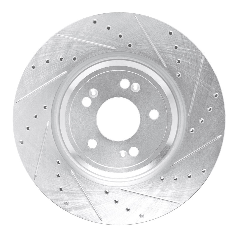 Genesis GV60 Brake Rotor (1) - Front Right - DFC - Drilled & Slotted - Silver - `21-`25