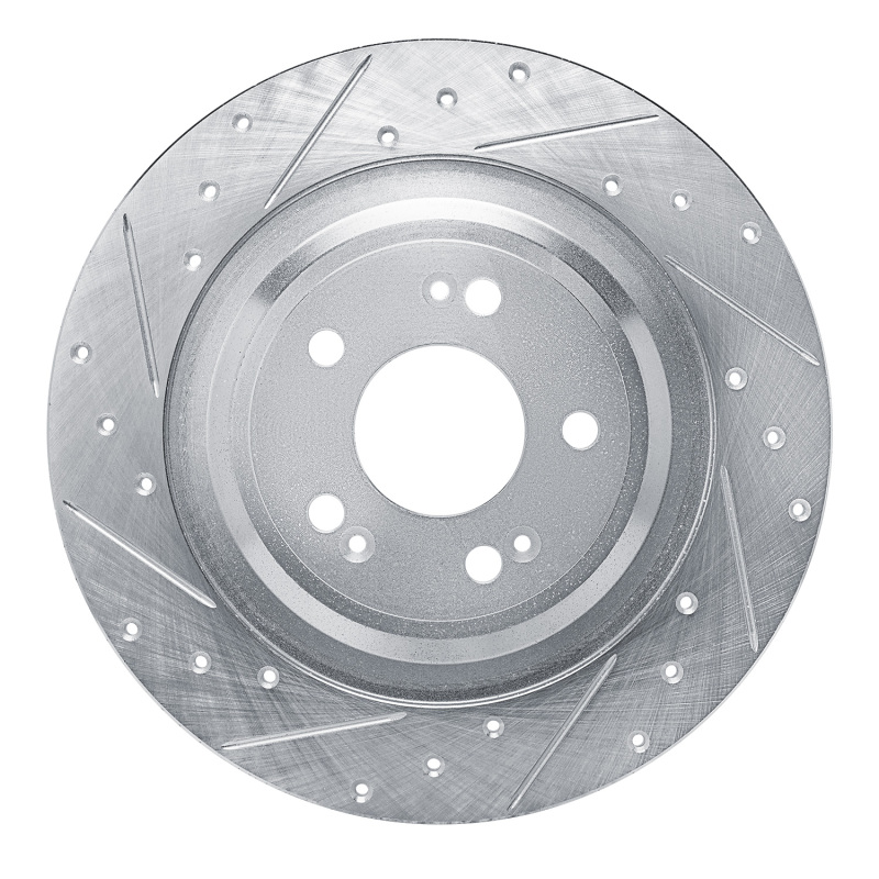 Genesis GV70 Brake Rotor (1) - Rear Left - DFC - Drilled & Slotted - Silver - `21-`25