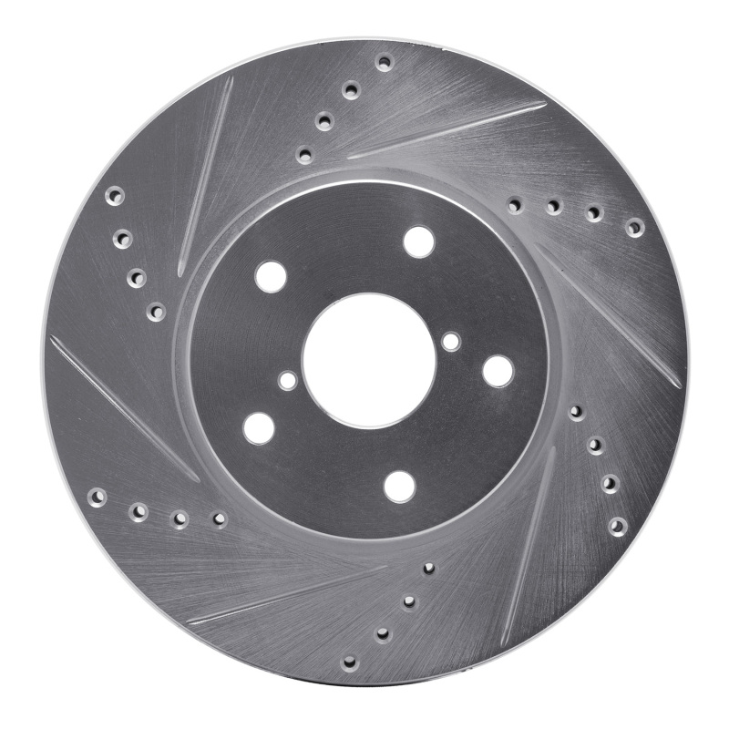 Subaru Legacy Brake Rotor (1) - Front Left - DFC - Drilled & Slotted - Silver - `15-`19