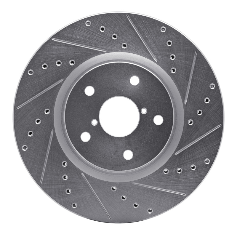 Subaru Legacy Brake Rotor (1) - Front Right - DFC - Drilled & Slotted - Silver - `06-`21