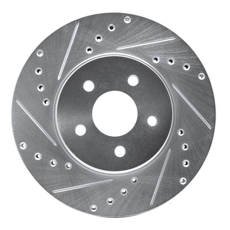 Ford Mondeo Brake Rotor (1) - Front Left - DFC - Drilled & Slotted - Silver - `01-`08
