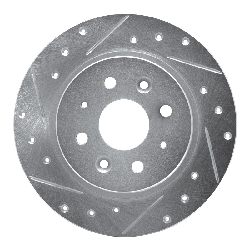 Kia Spectra Brake Rotor (1) - Rear Left - DFC - Drilled & Slotted - Silver - `98-`03 Kia Spectra Brake Rotor (1) - Rear Left - DFC - Drilled & Slotted - Silver - `98-`03