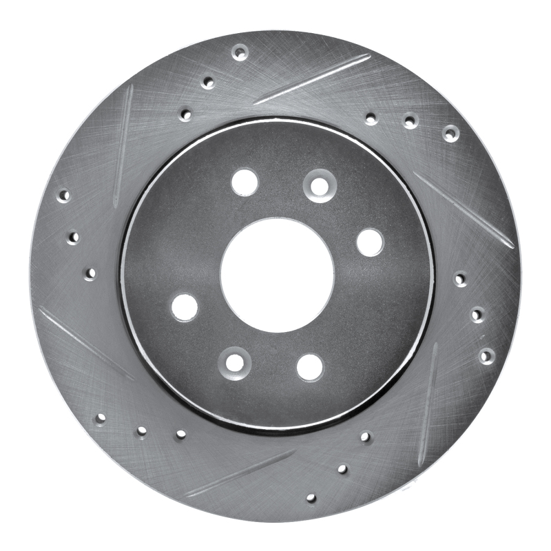 Kia Spectra Brake Rotor (1) - Front Left - DFC - Drilled & Slotted - Silver - `01-`03 Kia Spectra Brake Rotor (1) - Front Left - DFC - Drilled & Slotted - Silver - `01-`03