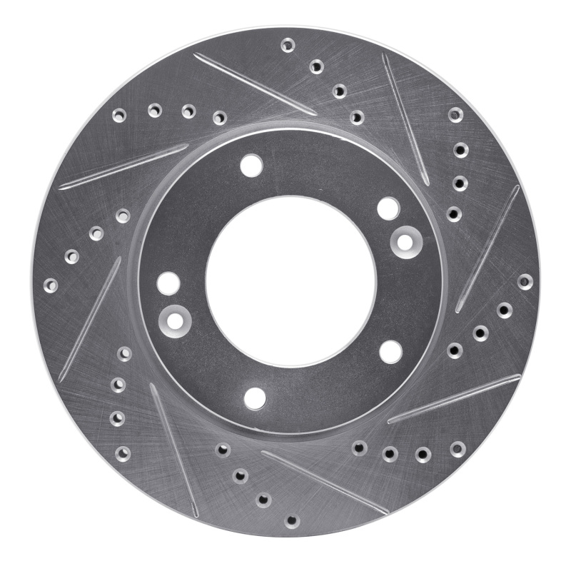 Kia Sorento Brake Rotor (1) - Front Right - DFC - Drilled & Slotted - Silver - `07-`09
