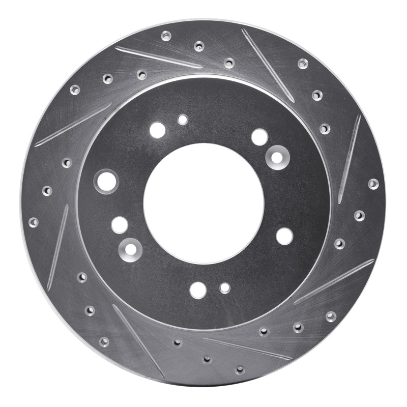 Kia Sorento Brake Rotor (1) - Rear Right - DFC - Drilled & Slotted - Silver - `07-`09 Kia Sorento Brake Rotor (1) - Rear Right - DFC - Drilled & Slotted - Silver - `07-`09