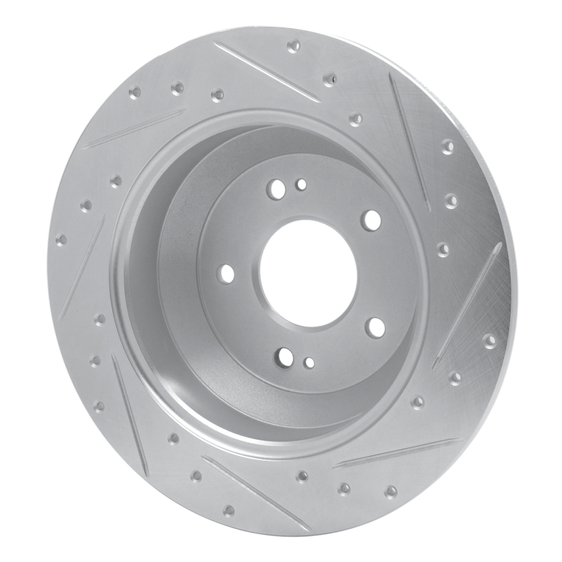 Kia Sorento Brake Rotor (1) - Rear Left - DFC - Drilled & Slotted - Silver - `15-`20