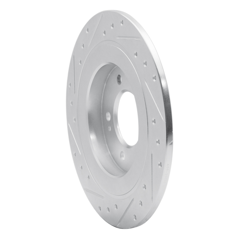 Hyundai Kona EV Brake Rotor (1) - Rear Right - DFC - Drilled & Slotted - Silver - `17-`23