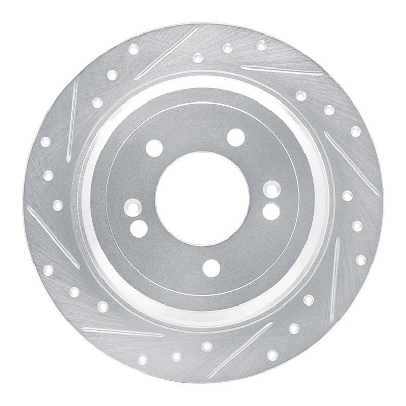 Hyundai Nexo Brake Rotor (1) - Rear Left - DFC - Drilled & Slotted - Silver - `17-`25