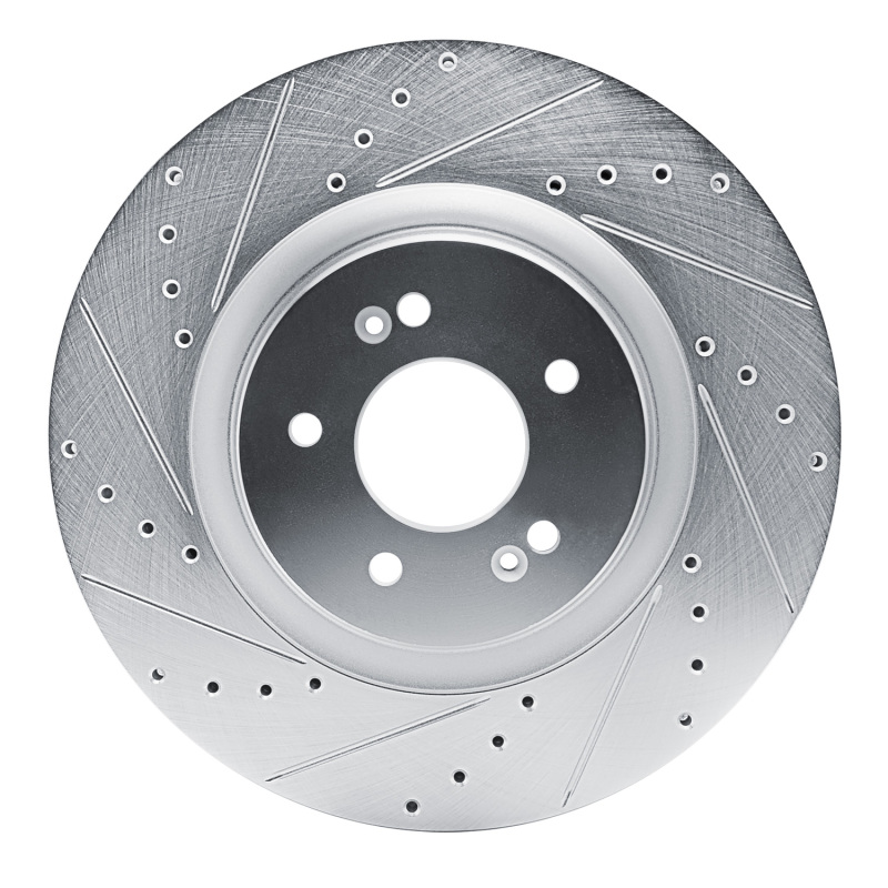 Hyundai Palisade Brake Rotor (1) - Front Left - DFC - Drilled & Slotted - Silver - `21-`26