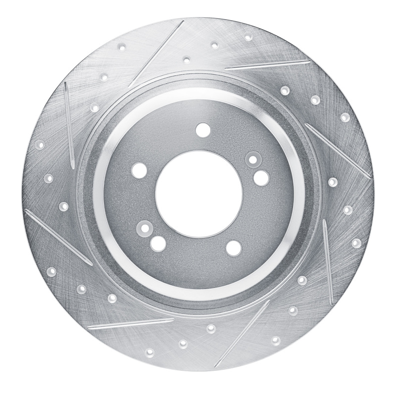 Hyundai Sonata Brake Rotor (1) - Rear Left - DFC - Drilled & Slotted - Silver - `21-`25