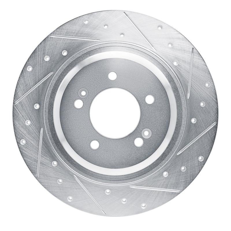 Hyundai Sonata Brake Rotor (1) - Rear Right - DFC - Drilled & Slotted - Silver - `21-`25