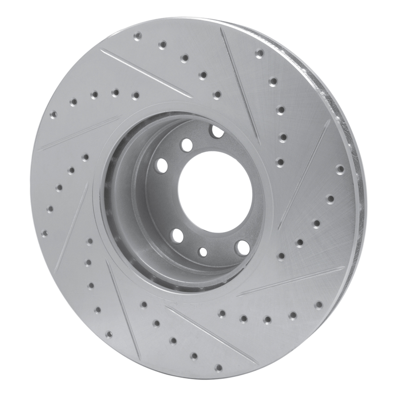 BMW 850CI Brake Rotor (1) - Front Left - DFC - Drilled & Slotted - Silver - `91-`01