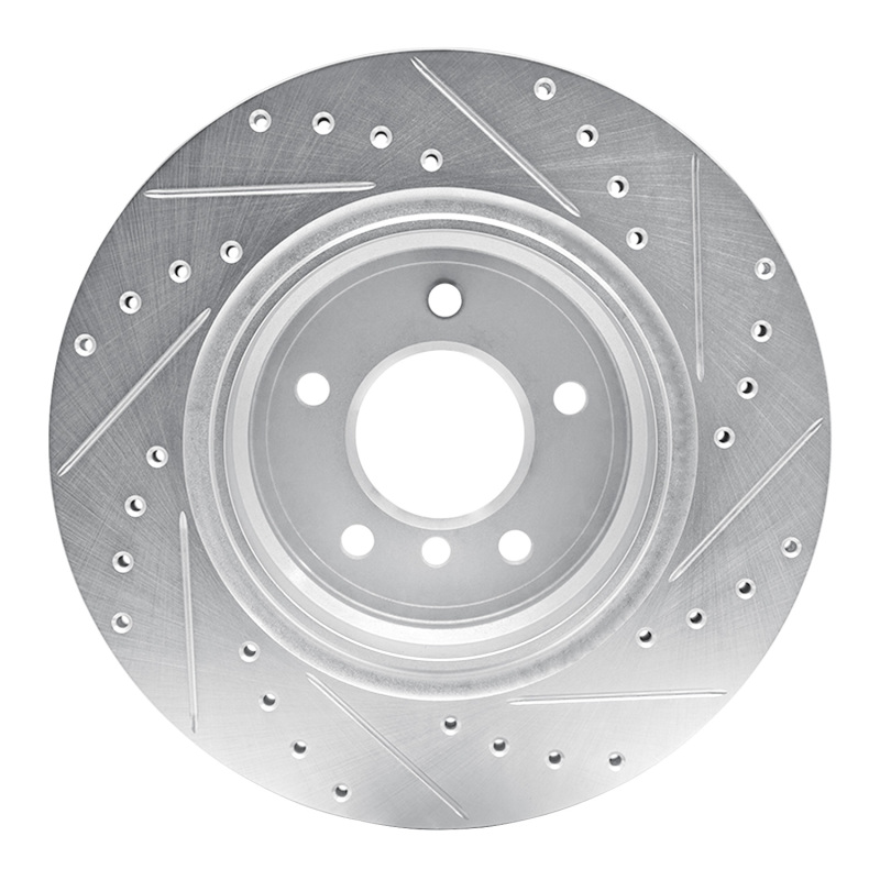 BMW Z8 Brake Rotor (1) - Rear Left - DFC - Drilled & Slotted - Silver - `95-`03