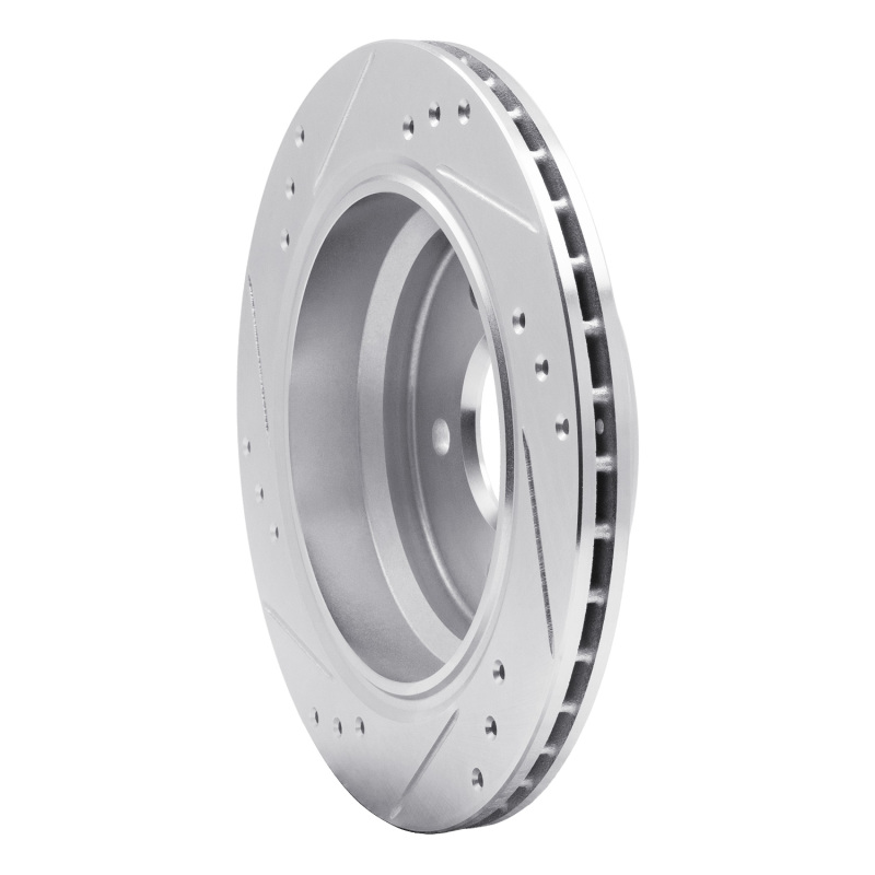 BMW 530i Brake Rotor (1) - Rear Right - DFC - Drilled & Slotted - Silver - `96-`03
