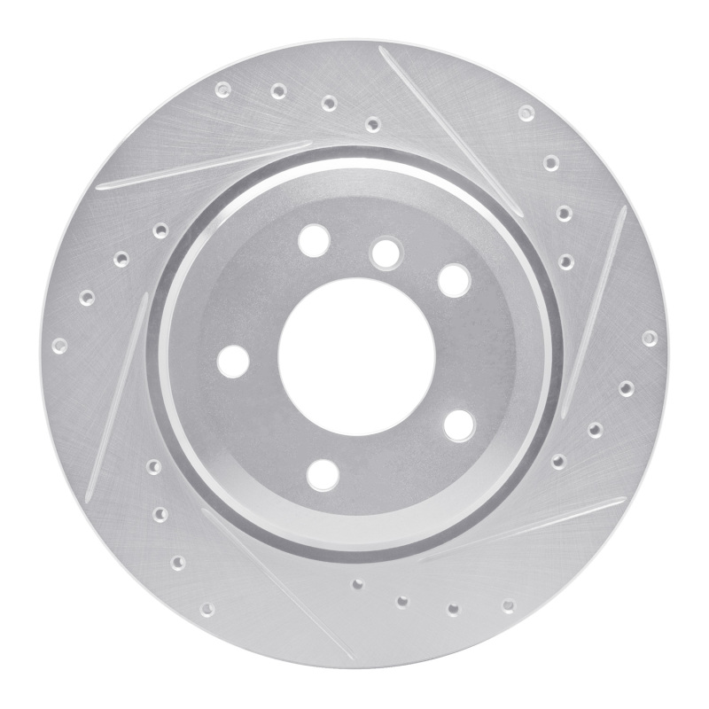 BMW 330xi Brake Rotor (1) - Rear Right - DFC - Drilled & Slotted - Silver - `01-`06
