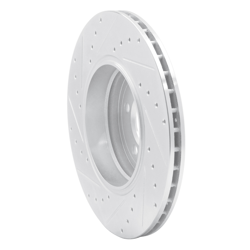 BMW 760i Brake Rotor (1) - Rear Right - DFC - Drilled & Slotted - Silver - `02-`05