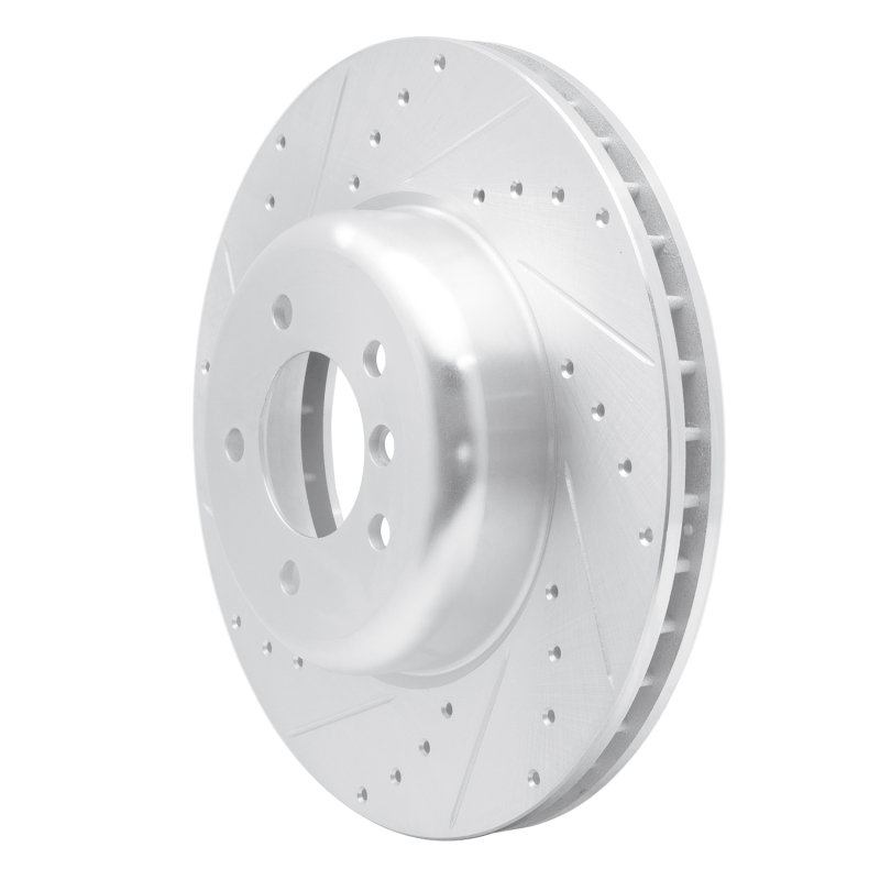 BMW 550i Brake Rotor (1) - Front Left - DFC - Drilled & Slotted - Silver - `04-`10